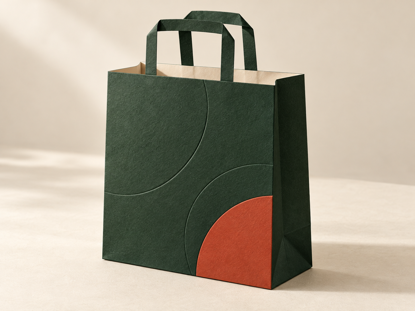 Folded-handle paper bag